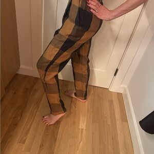 Mara Hoffman Mustard and Black Plaid Pants